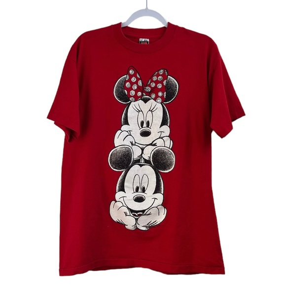 Vintage Mickey Unlimited Minnie & Mickey Red T-Shirt One Size Fits All - Picture 1 of 8